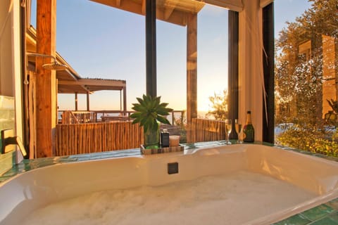 Bathroom, Sea view, Sunset, Bath