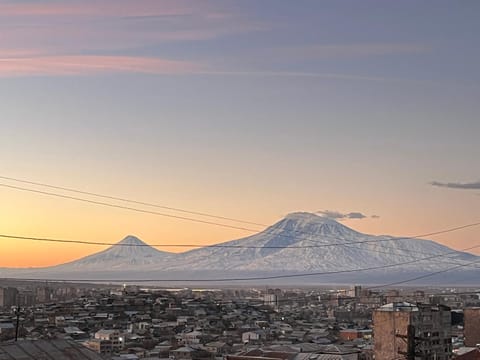 Nearby landmark, Natural landscape, Mountain view, Sunset
