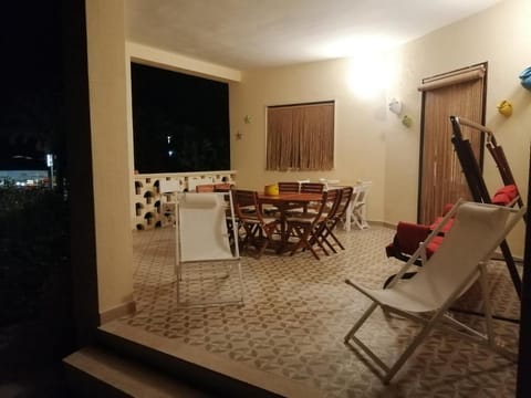 Patio, Night, Dining area