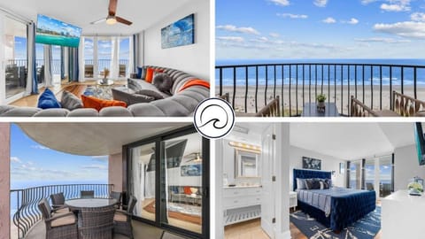 Patio, Bed, Natural landscape, TV and multimedia, View (from property/room), Balcony/Terrace, Living room, Photo of the whole room, Seating area, Dining area, Beach, Evening entertainment, Bedroom, Sea view