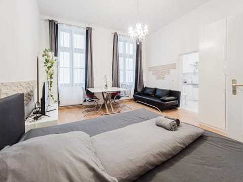 Bed, Living room, Photo of the whole room, Seating area, Bedroom