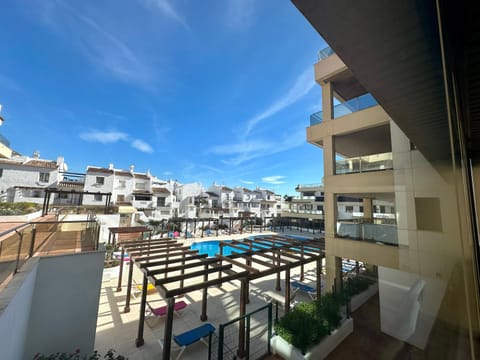 Property building, Day, View (from property/room), Balcony/Terrace, Pool view, Swimming pool