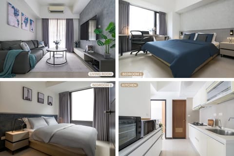 Bed, TV and multimedia, Kitchen or kitchenette, Living room, Bedroom, air conditioner