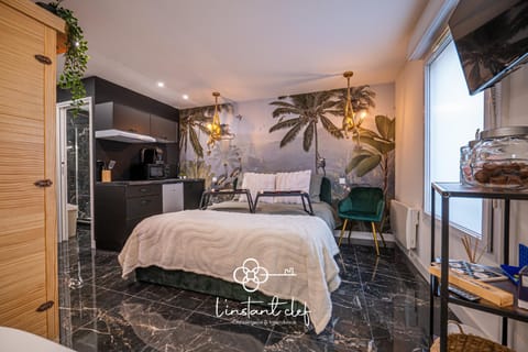 Bed, TV and multimedia, Kitchen or kitchenette, Photo of the whole room, oven