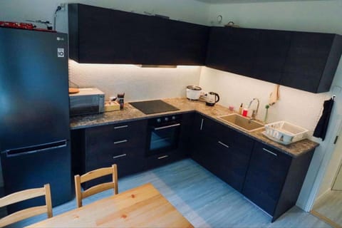 Kitchen or kitchenette, dishwasher, oven, stove