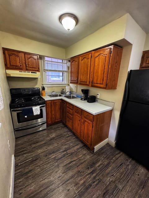 Kitchen or kitchenette, oven, stove, toaster