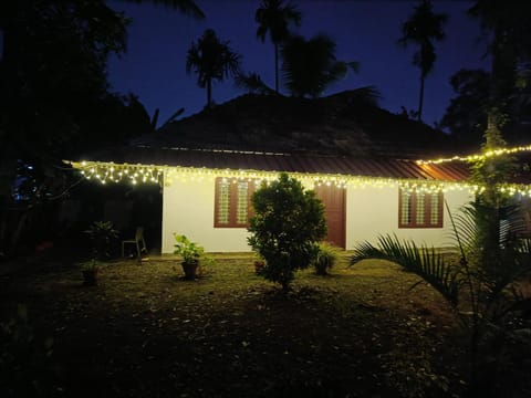 Property building, Night, Garden, Garden view