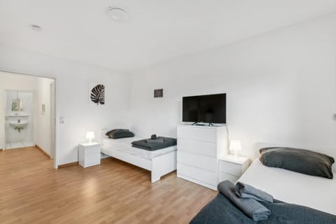 Bed, TV and multimedia, Living room, Photo of the whole room, Bedroom, towels