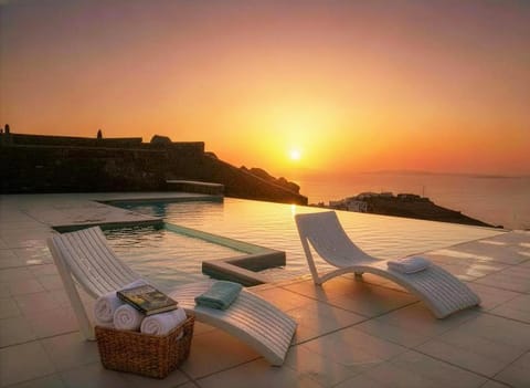 Pool view, Swimming pool, Sunset