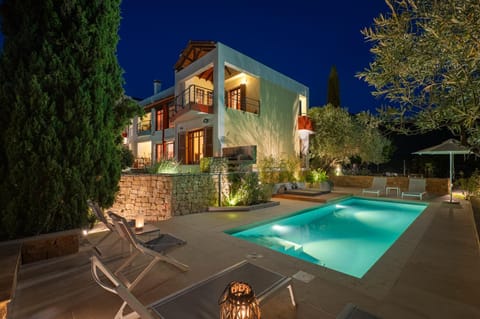 Property building, Night, Pool view, Swimming pool