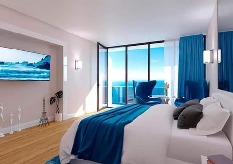 Bed, Natural landscape, TV and multimedia, Photo of the whole room