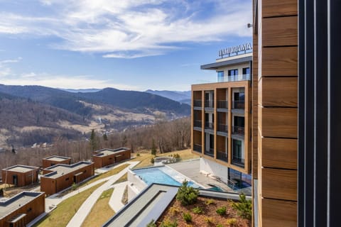 Property building, Natural landscape, Mountain view, Pool view, Swimming pool