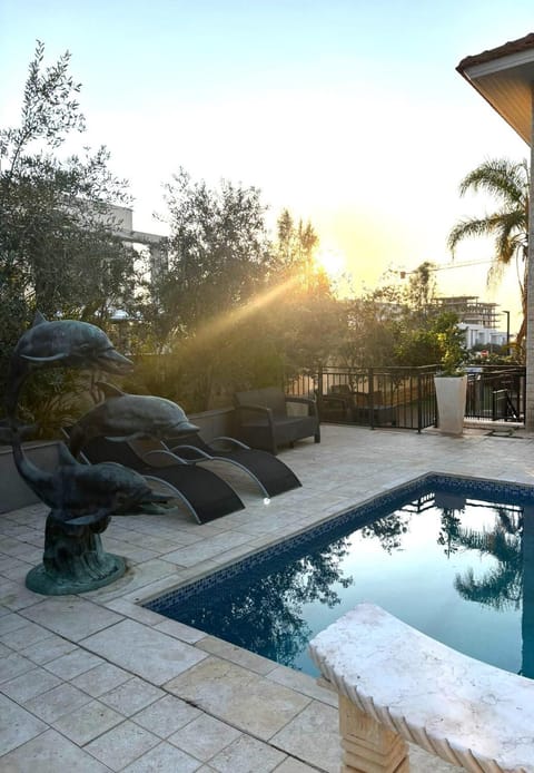 Pool view, Swimming pool, Sunset