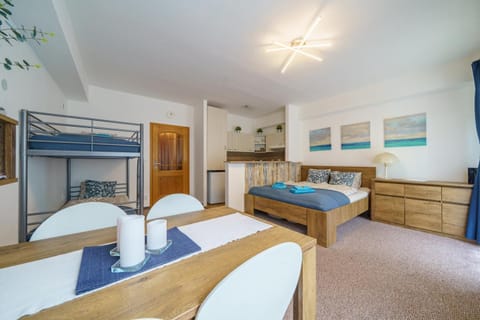 Bed, Kitchen or kitchenette, Living room, Photo of the whole room, Dining area, Bedroom