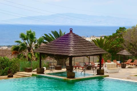 Pool view, Sea view, sunbed