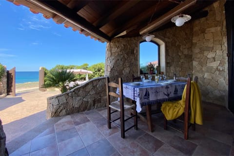 Patio, Natural landscape, Dining area, Sea view
