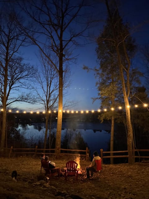 Night, Natural landscape, Lake view