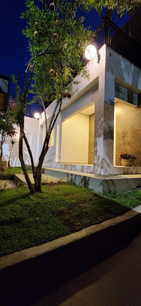 Property building, Night, Garden, Garden view