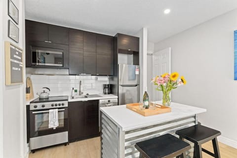 Kitchen or kitchenette, dishwasher, oven, stove, toaster