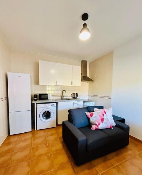 Kitchen or kitchenette, Living room, Seating area, Dining area, oven, stove, washing machine