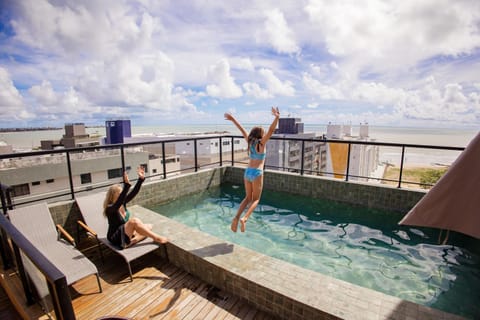 View (from property/room), Balcony/Terrace, Pool view, Swimming pool, sunbed