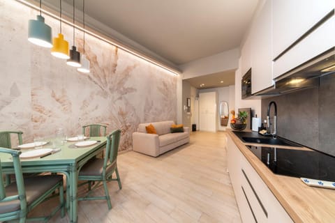 Bed, Kitchen or kitchenette, Living room, Dining area, microwave, stove, kitchen