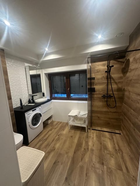 Bathroom, washing machine, dryer