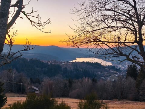 Nearby landmark, Natural landscape, Lake view, Mountain view, Sunset