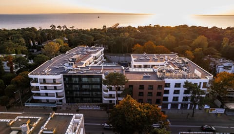 Property building, Bird's eye view, Sea view, Sunset