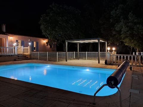 Night, Pool view, Swimming pool
