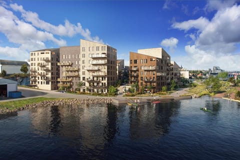 Property building, Day, Neighbourhood, Natural landscape, City view, Lake view, Street view, Location