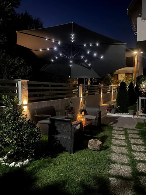 Patio, Night, Garden, Garden view