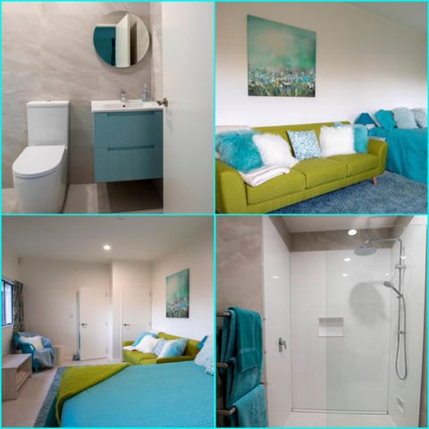 Shower, Toilet, Bed, Bathroom, Bedroom, towels