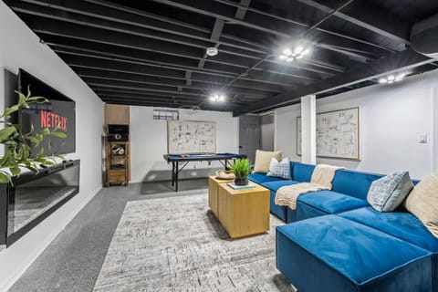 Pool Table and Fireplace by LCP Collection House in Joliet