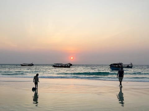 Natural landscape, Beach, Sea view, Sunset