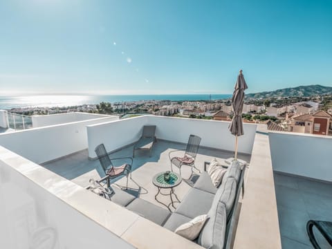 Patio, Balcony/Terrace, Seating area, City view, Sea view