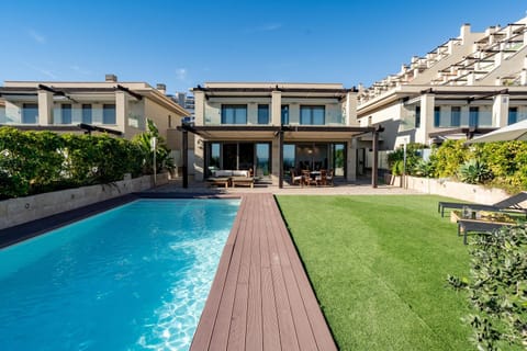 Property building, Living room, Swimming pool