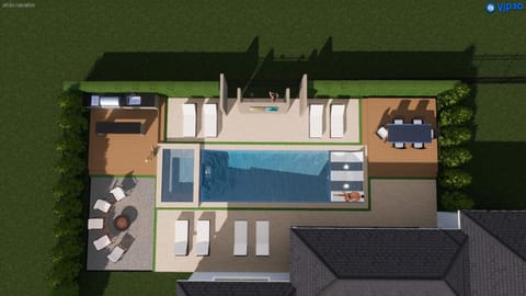 Property building, Bird's eye view, Pool view, Swimming pool