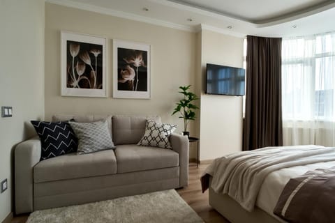 Communal lounge/ TV room, Bed, TV and multimedia, Living room, Photo of the whole room, Seating area, Evening entertainment, Bedroom