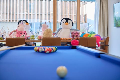 Billiard, Balcony/Terrace, Dining area, group of guests