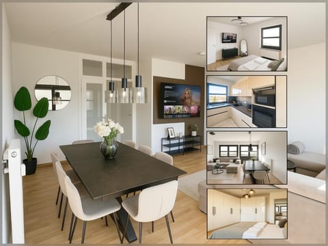 TV and multimedia, Kitchen or kitchenette, Living room, Seating area, Dining area