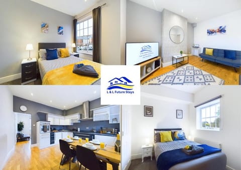 Property building, Bed, TV and multimedia, Kitchen or kitchenette, Living room, Photo of the whole room, Seating area, Dining area, Bedroom