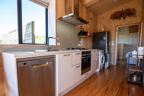 Kitchen or kitchenette, dishwasher, oven, stove