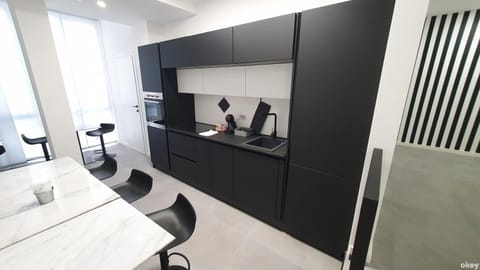 Kitchen or kitchenette, hair dresser