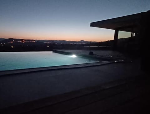 Natural landscape, Mountain view, Pool view, Swimming pool, Sunset