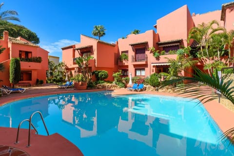 Property building, Living room, Swimming pool