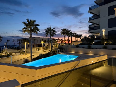 Pool view, Sunset