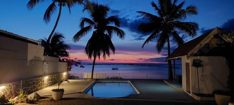 Night, Pool view, Sea view, Swimming pool, Sunset