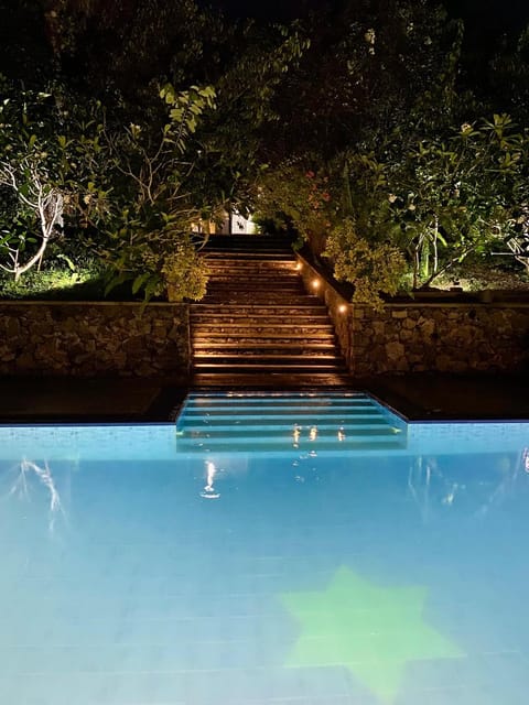 Night, Garden, Garden view, Pool view, Swimming pool