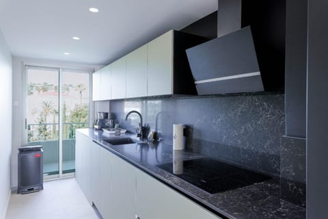 Kitchen or kitchenette, dishwasher, stove